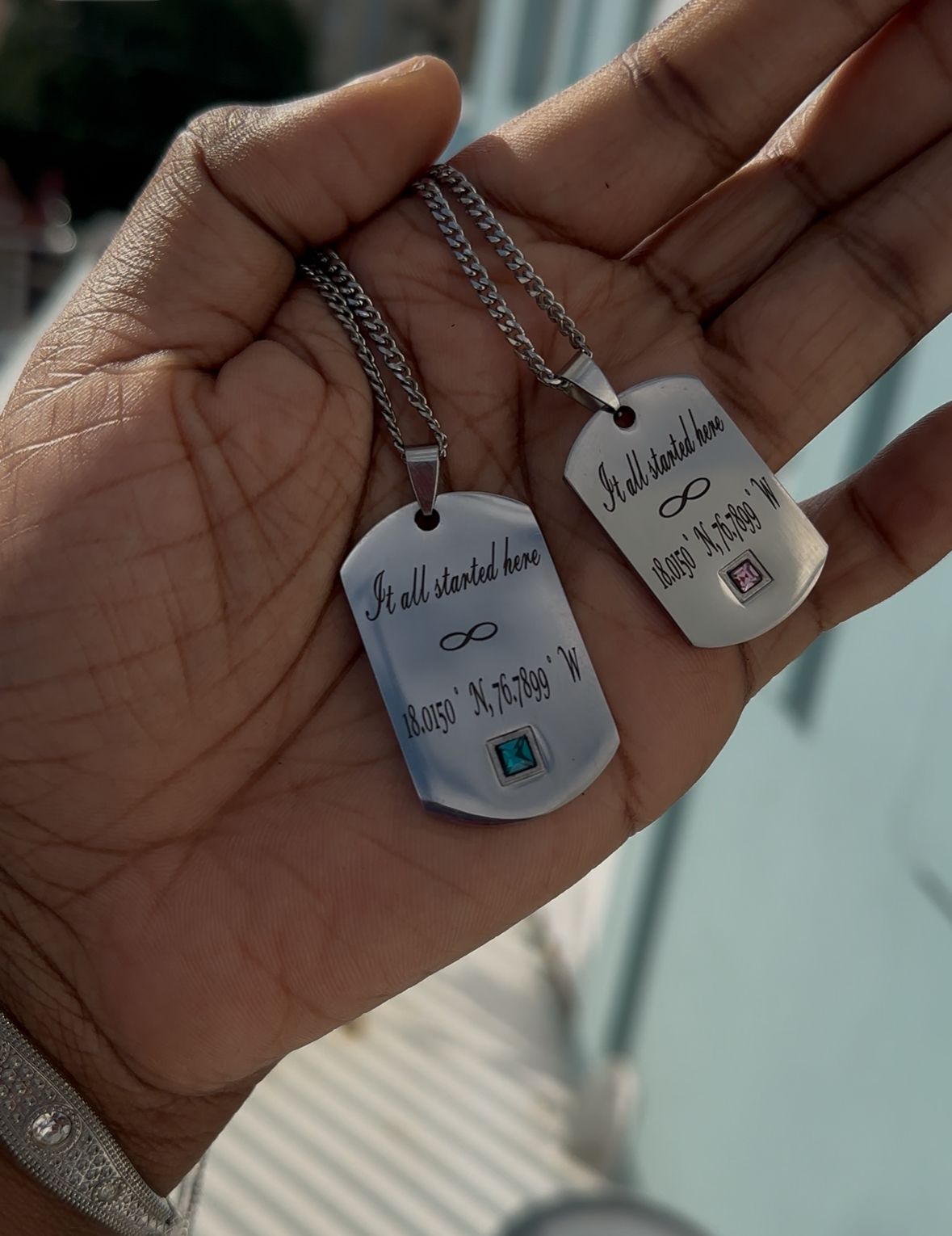 Couple's Gemstone Necklace(Pair)